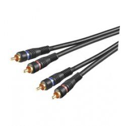 Cable Audio 2x RCA vers 2x RCA 10m (Noir)