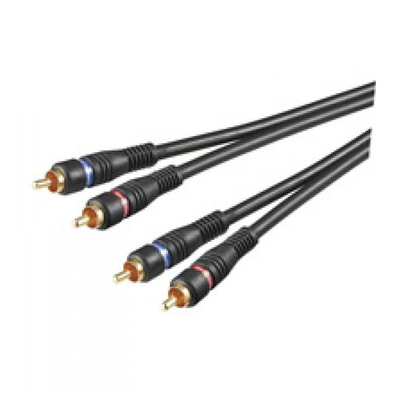 Goobay AVK 132-1000 10.0m câble audio 10 m 2 x RCA Noir