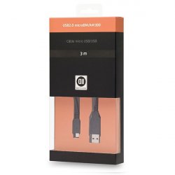 D2 Diffusion D2MICROUSB300 USB cable 3 m USB 2.0 USB A Micro-USB B Black