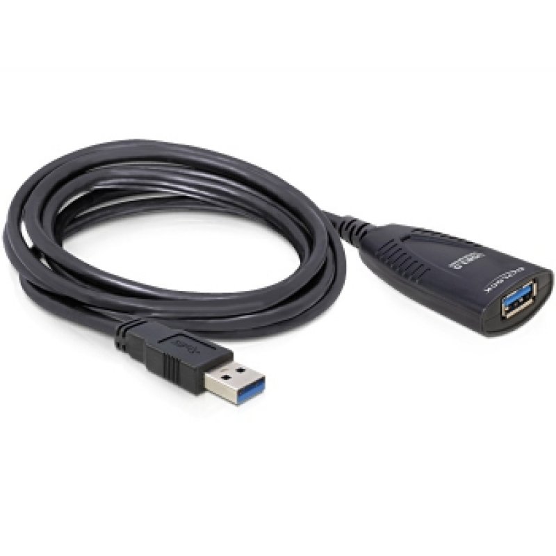 Rallonge USB 3.0 Delock compatible - 5m M/F (Noir)