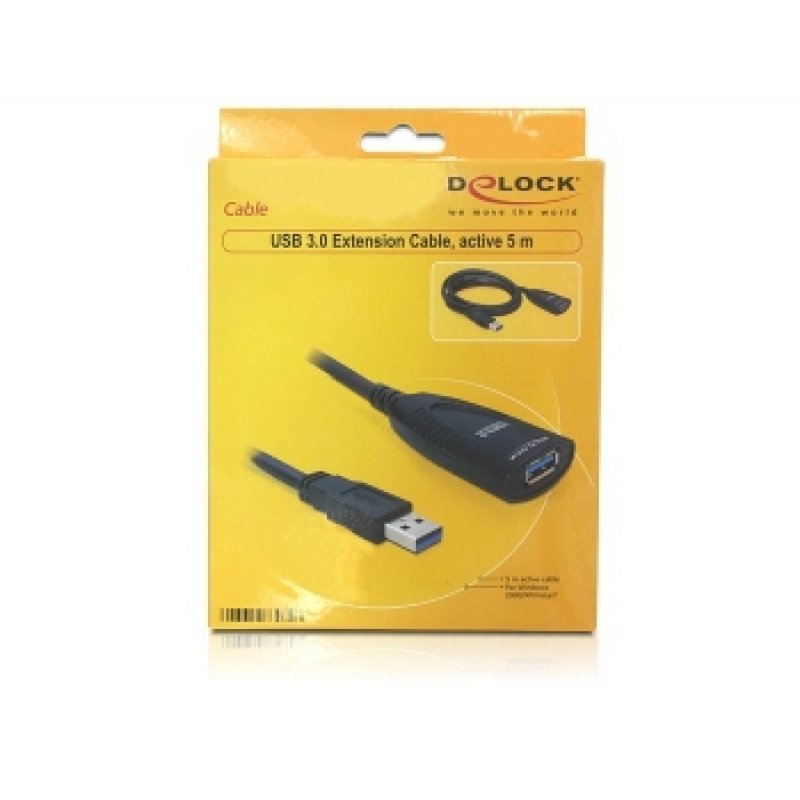 DeLOCK USB 3.0 5m USB cable USB 3.2 Gen 1 (3.1 Gen 1) Black