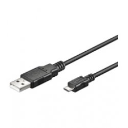 Cable USB 2.0 type A - Micro B Goobay compatible M/M 1,80m (Noir)