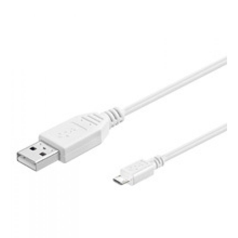 Goobay 1.8m USB 2.0 A/Micro-B USB cable USB A Micro-USB B White
