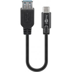 Goobay 67894 câble USB 0,2 m USB 3.2 Gen 1 (3.1 Gen 1) USB C USB A Noir