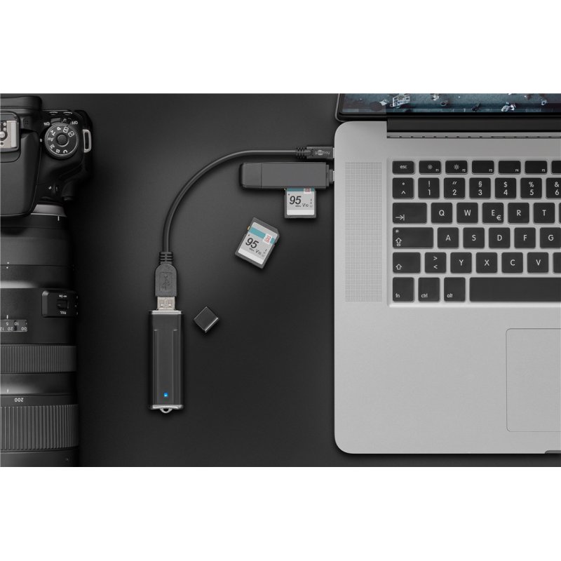 Cable Goobay compatible USB Type C vers USB 3.0 0,20m MF (Noir)