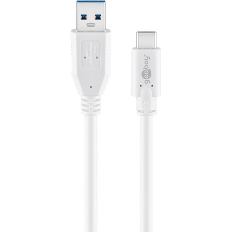 Goobay 67188 câble USB 1 m USB 3.2 Gen 1 (3.1 Gen 1) USB C USB A Blanc
