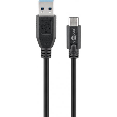 Goobay 71221 câble USB 2 m USB 3.2 Gen 1 (3.1 Gen 1) USB A USB C Noir