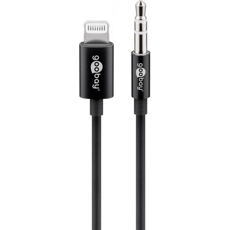 Goobay Apple Lightning Audio Connection Cable (3.5 mm), 1 m, Black