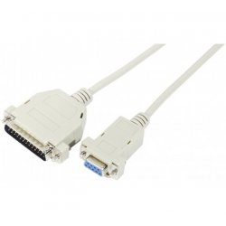 Cable Null Modem (Laplink) 1x DB9 Femelle & 1x DB25 Male