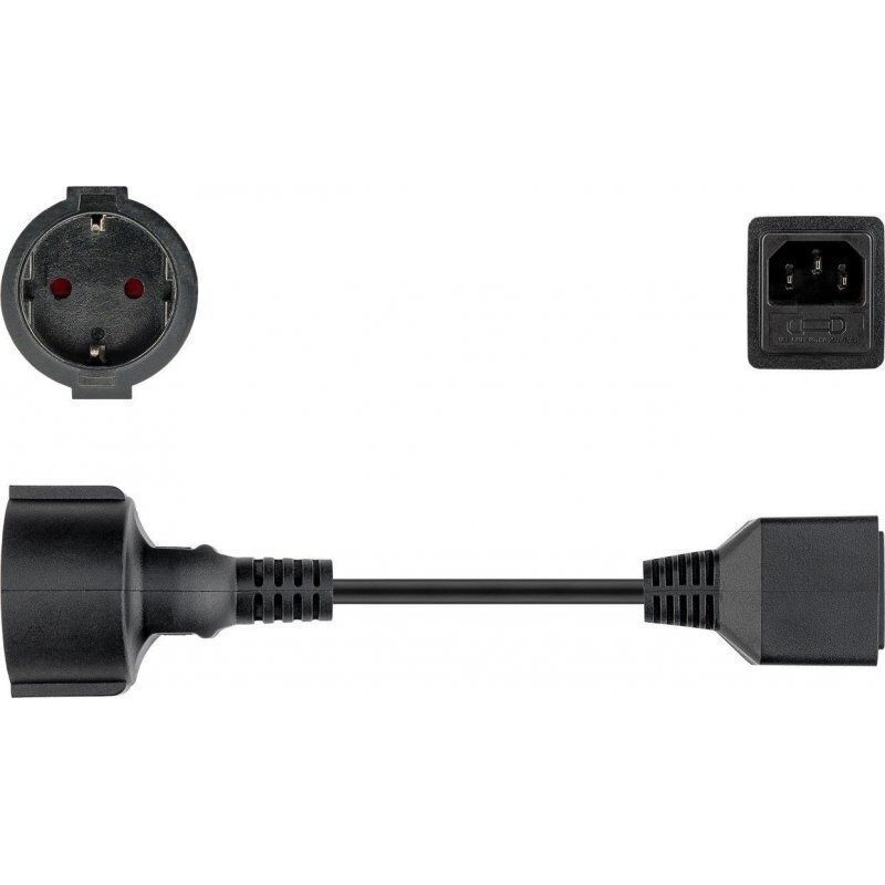 Goobay 51476 power plug adapter Type F C14 Black