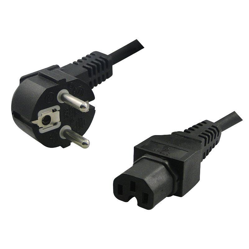 LogiLink compatible Câble d'alimentation contact de securité, coudé, 2m