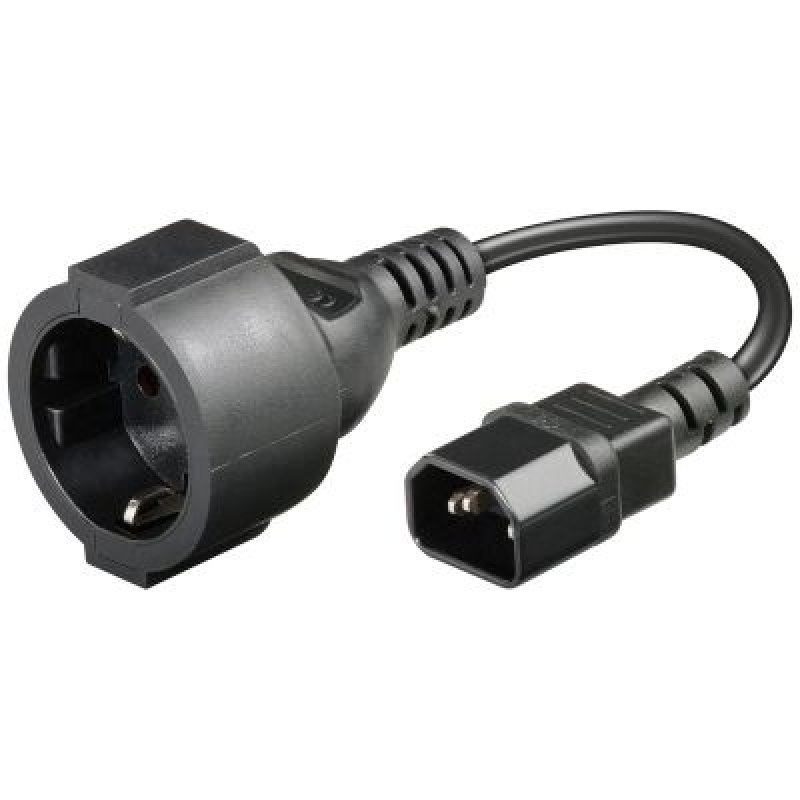 Cable d'Alimentation C14 vers CEE7 F (prise standard) (Noir)