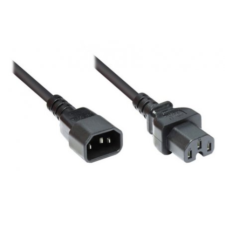 Rallonge Cable d'Alimentation C14 vers C15 1,8m (Noir)