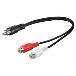 Goobay Audio Y Cable Adapter, RCA Male to Stereo RCA Female, 0.2m