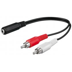 Goobay Audio Cable Adapter, 3.5 mm Female to RCA Male, 0.2m