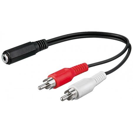 Goobay 50092 câble audio 0,2 m 3,5mm 2 x RCA Noir, Rouge, Blanc