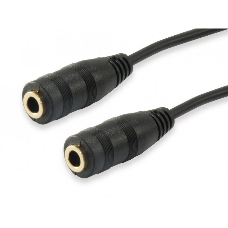 Adaptateur 2x jack 3,5mm (Micro + Casque) vers 1x Jack 3,5mm (Noir)