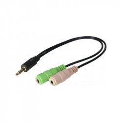 LOGON TBAV100 audio cable 0.3 m 3.5mm 2 x 3.5mm Black, Green, Pink
