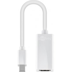 Câble adaptateur Goobay compatible Mini DisplayPort mâle 1.1 vers HDMI femelle (Type A) 10cm (Blanc)