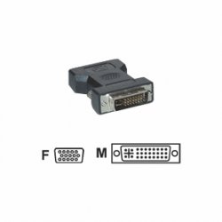 Adaptateur MCL-Samar DVI-I mâle vers VGA femelle (D-sub DE-15) (Noir)