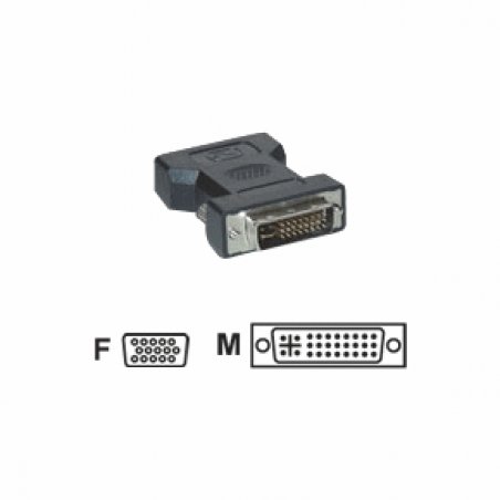 Adaptateur MCL-Samar DVI-I mâle vers VGA femelle (D-sub DE-15) (Noir)