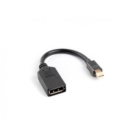 Cable Adaptateur Mini DisplayPort mâle 1.2 Lanberg vers DisplayPort femelle 10cm (Noir)