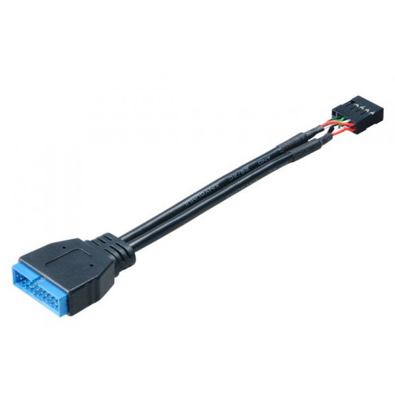 Akasa 9-pin/19-pin câble USB 0,1 m Noir