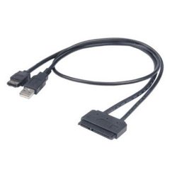 Akasa Flexstor eSATA USB câble SATA 0,4 m Noir
