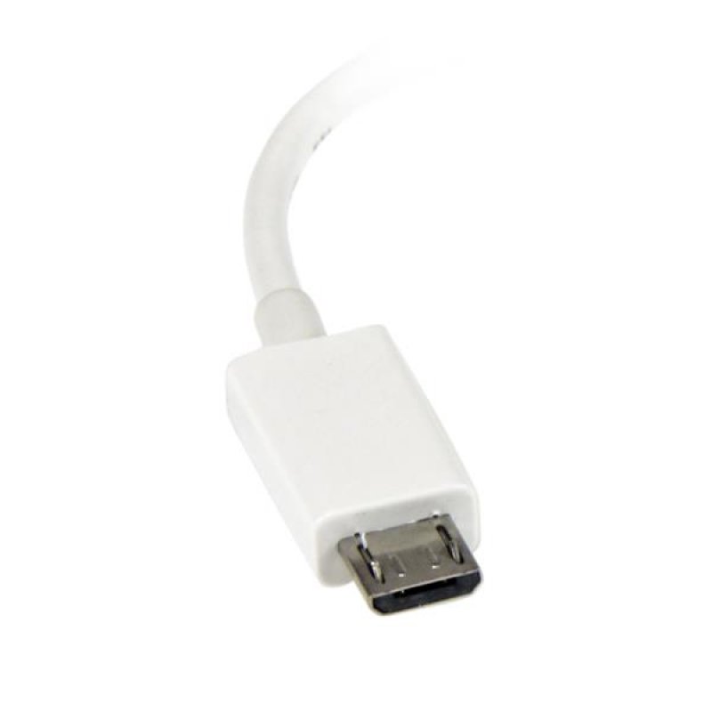 WHITE MICRO USB MALE TO USB FEMALE OTG HOST CABLE - 5