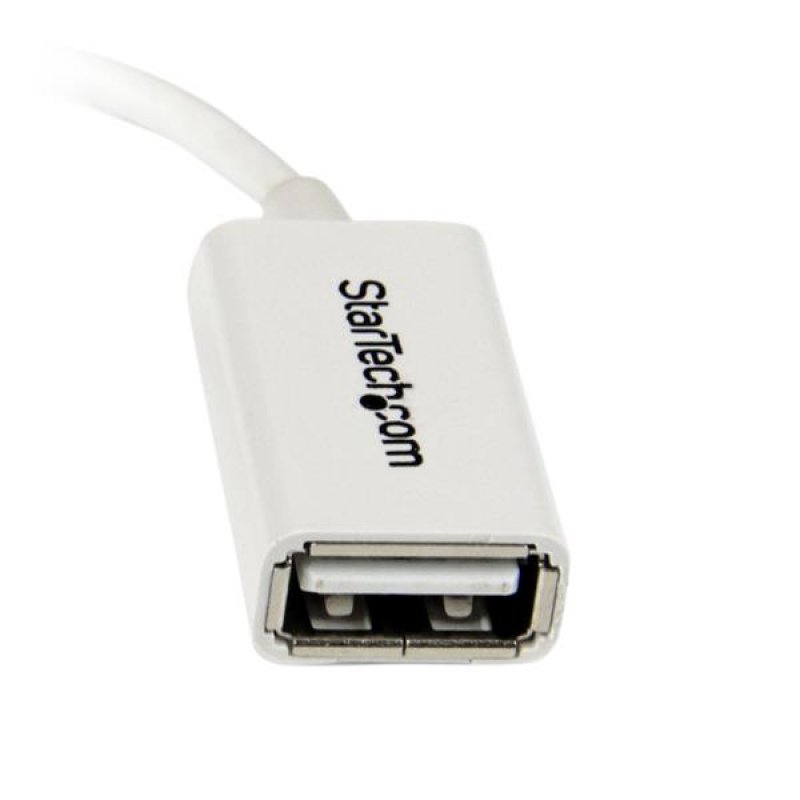 WHITE MICRO USB MALE TO USB FEMALE OTG HOST CABLE - 5