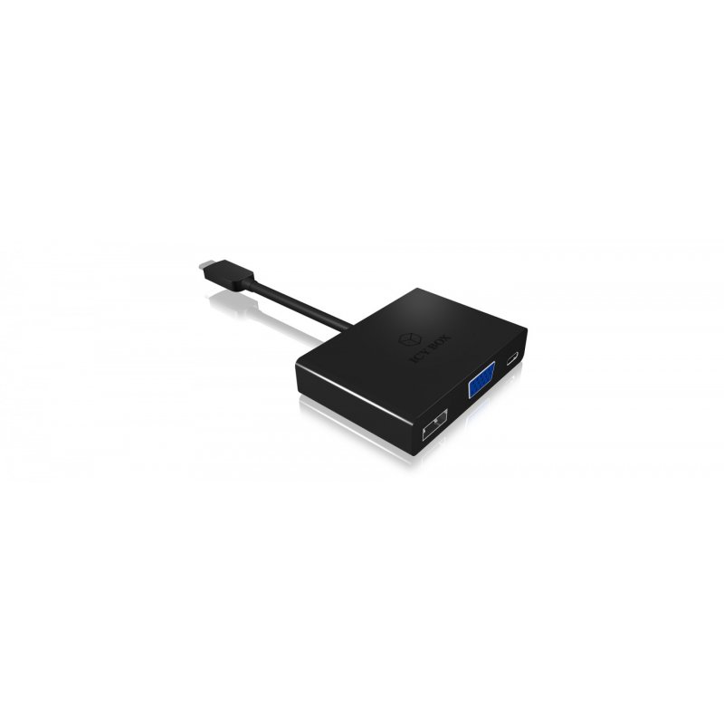 Adaptateur Icy Box compatible IB-DK4032-CP USB 3.1 Type C vers VGA + Type C + USB