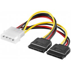 Câble adaptateur d'alimentation Goobay compatible Molex vers 2x S-ATA