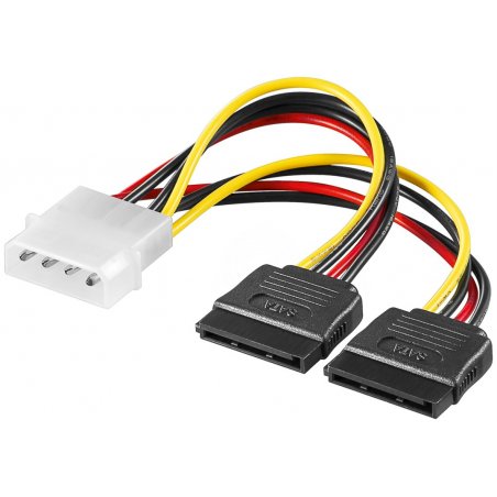 Câble adaptateur d'alimentation Goobay compatible Molex vers 2x S-ATA