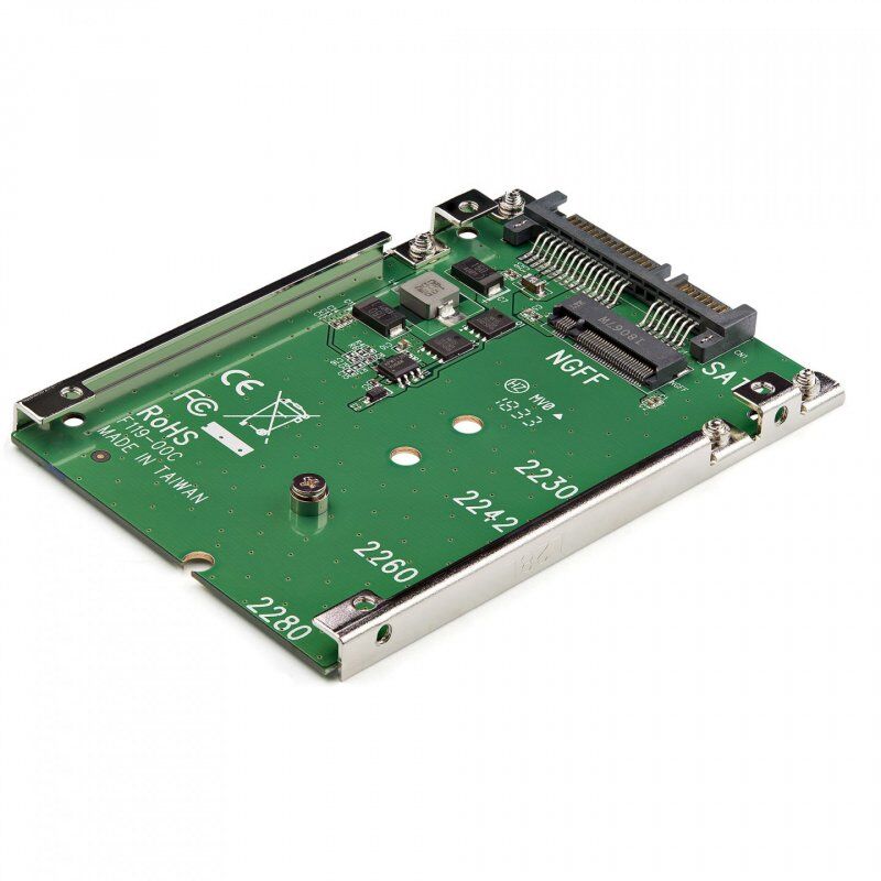 StarTech.com M.2 SATA SSD to 2.5in SATA Adapter - M.2 NGFF to SATA Converter - 7mm - Open-Frame Bracket - M2 Hard Drive 