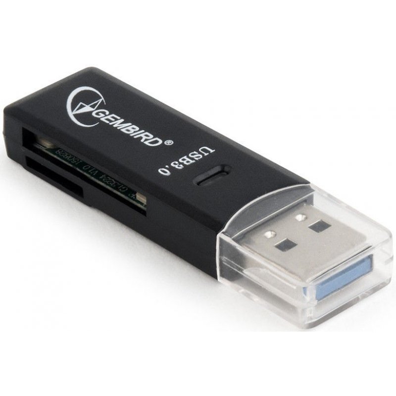 Lecteur de Cartes externe Gembird compatible USB 3.0 (Noir)