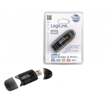 LogiLink Cardreader USB 2.0 Stick external for SD/MMC lecteur de carte mémoire Noir