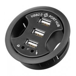 Hub USB 2.0 encastrable Goobay compatible - 3 ports