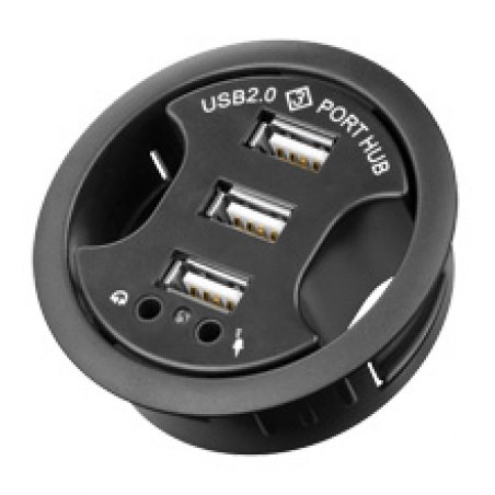 Hub USB 2.0 encastrable Goobay compatible - 3 ports