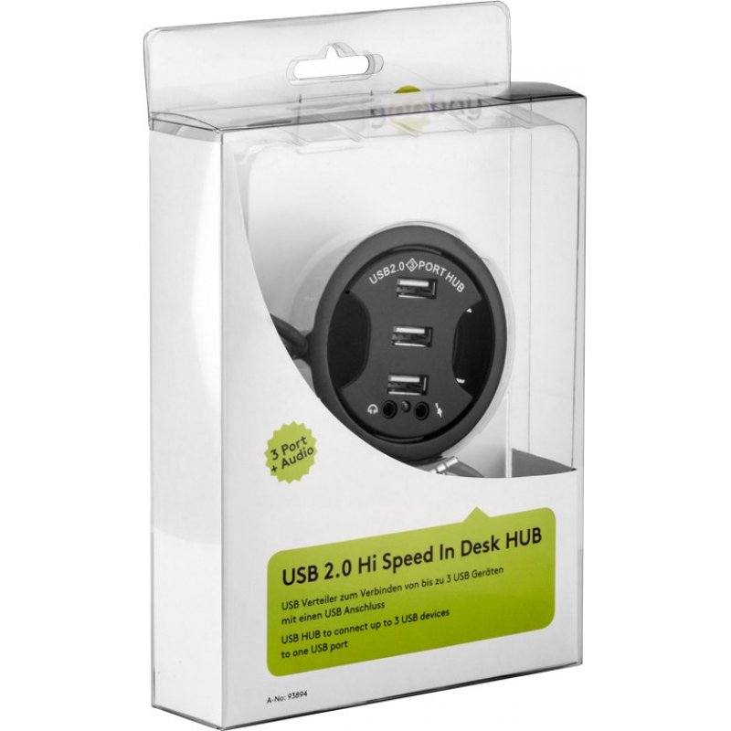 Hub USB 2.0 encastrable Goobay compatible - 3 ports
