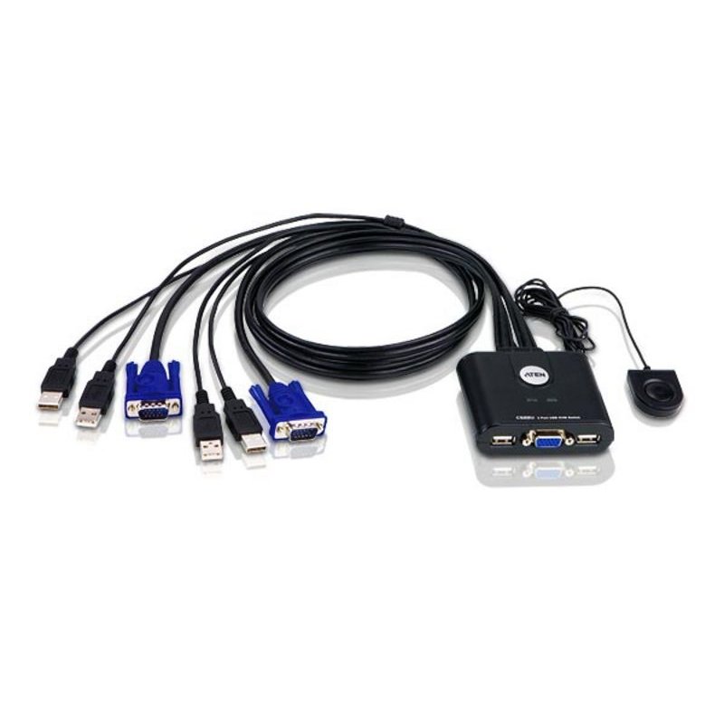 Switch KVM VGA/USB Multiplateforme Aten compatible CS22U