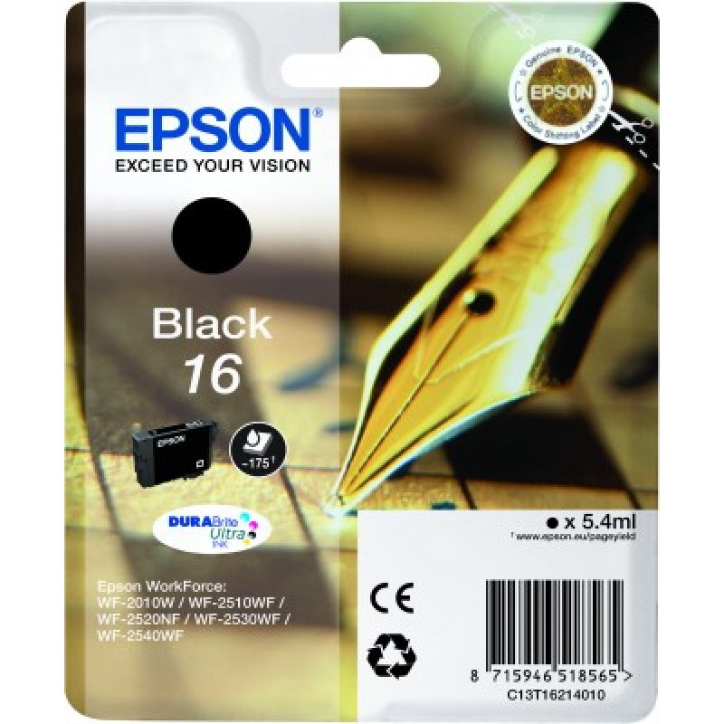 Cartouche d'encre Epson compatible Stylo a plume  16 (Noir)