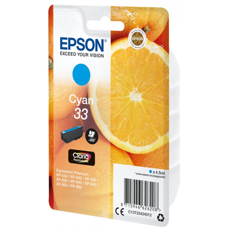 Cartouche d'encre Epson compatible Orange T33 (Cyan)