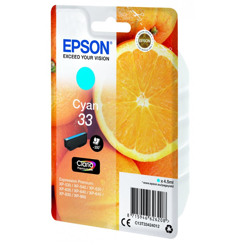 Cartouche d'encre Epson compatible Orange T33 (Cyan)