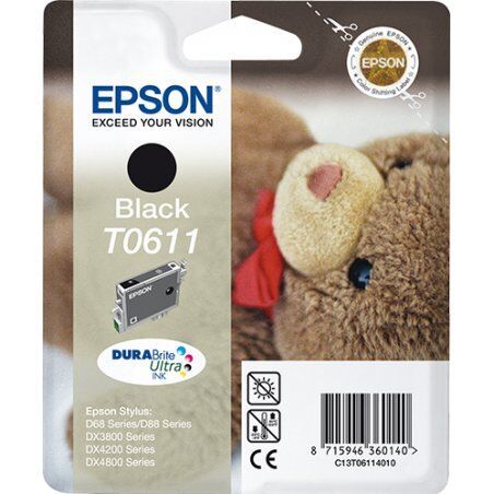 Cartouche d'encre Epson compatible Ourson T0611 (Noir)