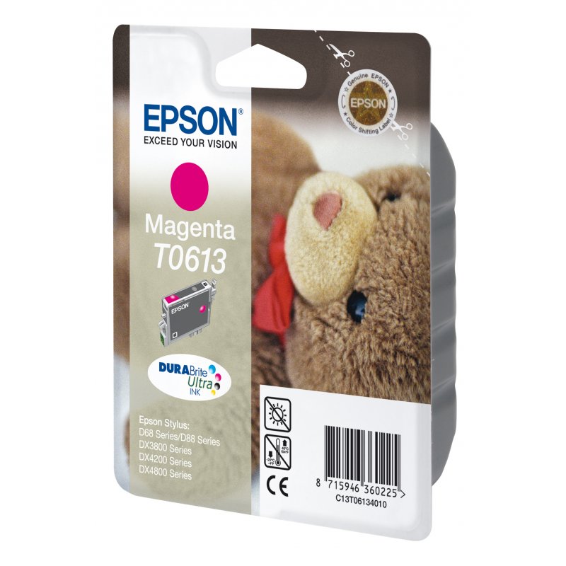 Cartouche d'encre Epson compatible Ourson T0613 (Magenta)