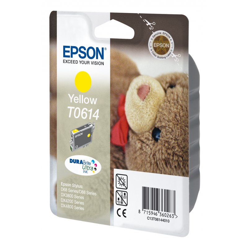 Cartouche d'encre Epson compatible Ourson T0614 (Jaune)
