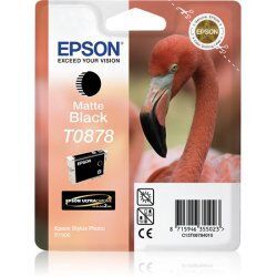 Cartouche d'encre Epson compatible Flamand Rose T0878 (Noir Mat)