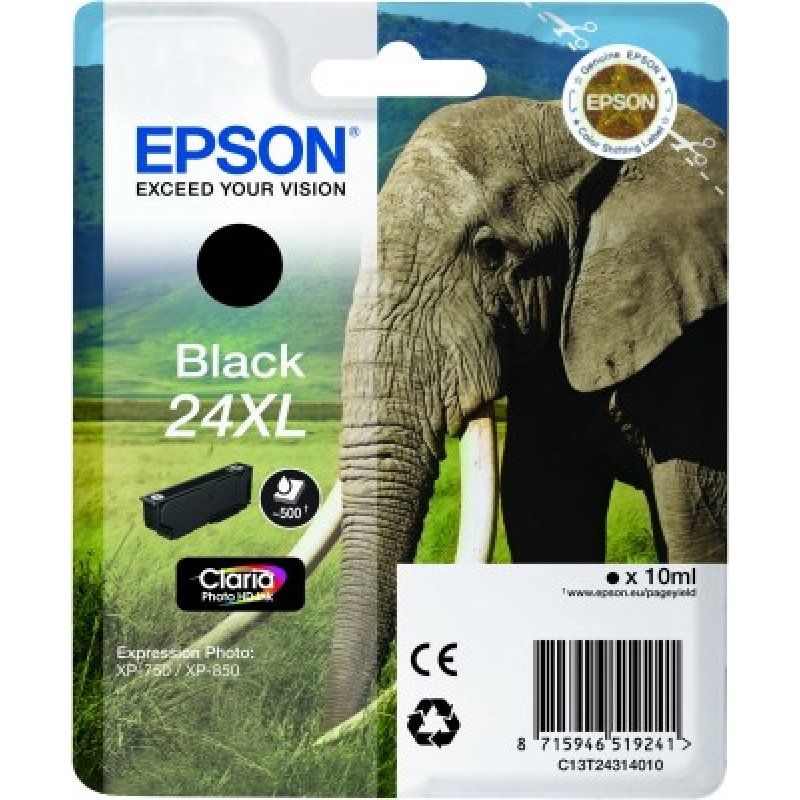 Cartouche d'encre Epson compatible Elephant T2431 XL (Noir)