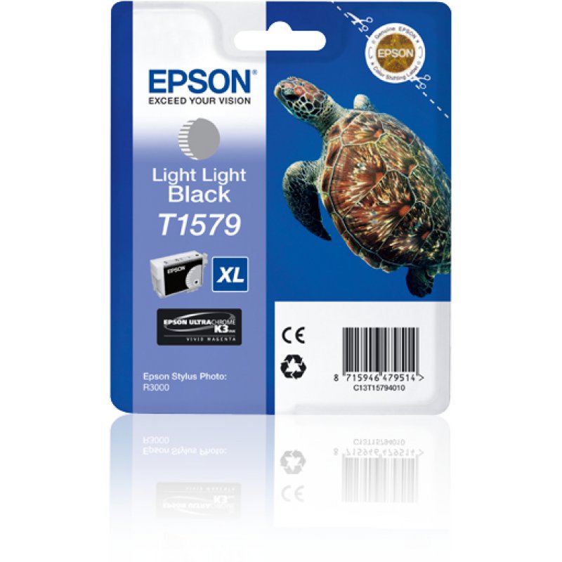 Cartouche d'encre Epson compatible Tortue T1579 XL (Gris clair)