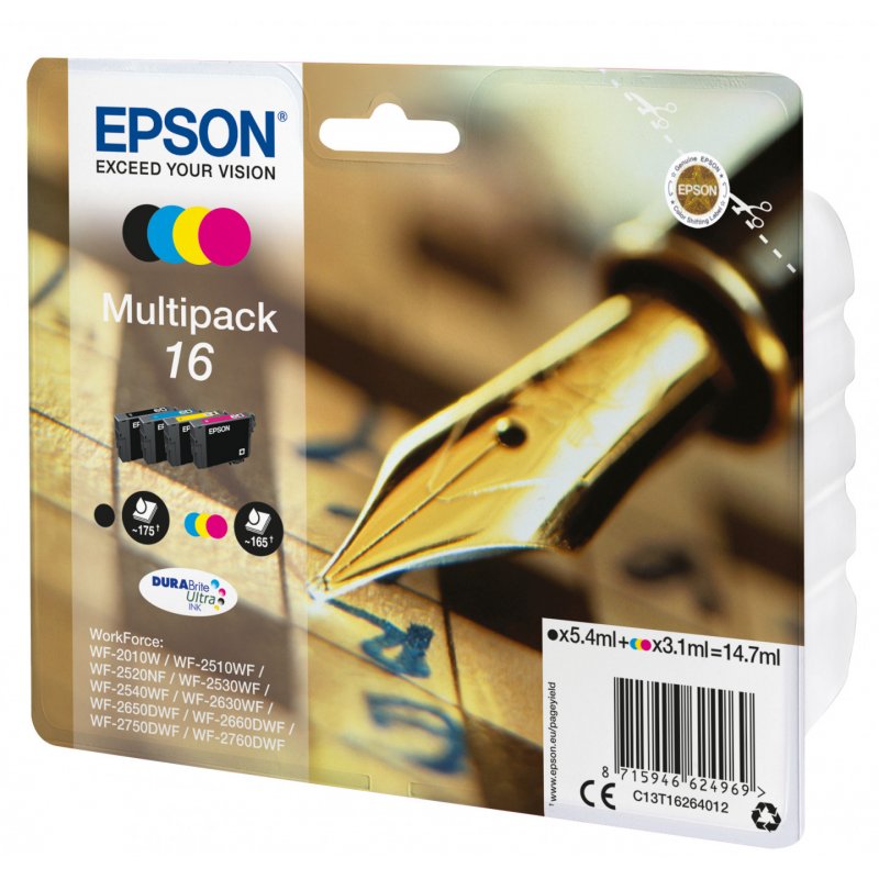 EPSON Cartouche Encre Multipack 16 - Noir/Couleur (C13T16264012)